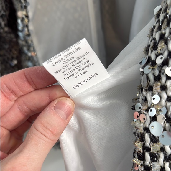 Sequin Embellished Jacket - Silver - Size Large (10-14) - Picture 8 of 13